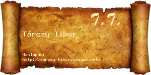 Tárczy Tibor névjegykártya